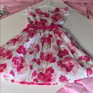 Girls pink and red flower dress